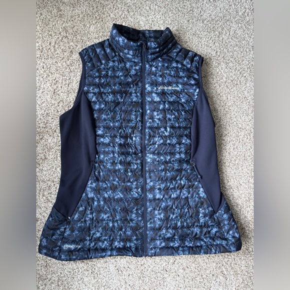 Eddie Bauer Jackets & Blazers - EDDIE BAUER FIRST ASCENT STORMDOWN 800 PRINT ZIP UP PUFFER QUILTED VEST LARGE